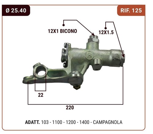 Pompe frein fiat 1100 103 - pompe,