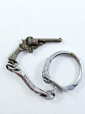 PORTE-CLES - PISTOLET Gravé DOP Vintage 3cm Western etc 1960s MÉTAL -