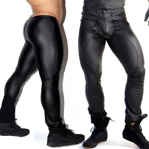 Noir pantalon cuir - pantalon, pu