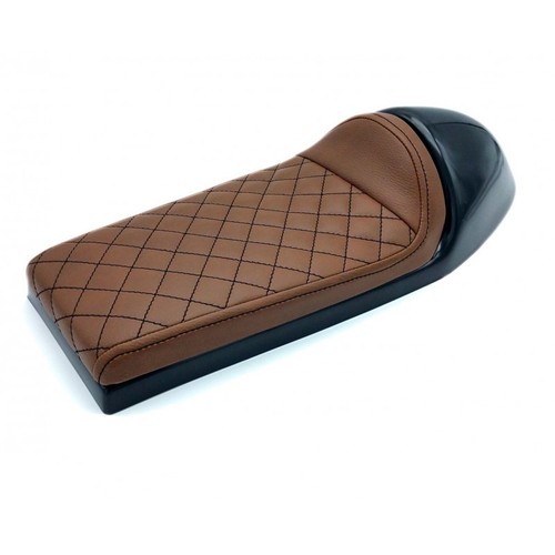 Selle moto café - racer, marron