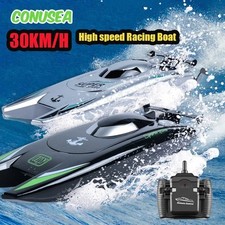 Bateau RC Kmendo 30km/h Étanche 2.4G 2CH Noir – Cadeau Garçon Noël