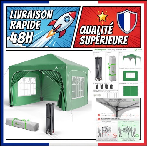 Tonnelle jardin 3x3 m - de,
