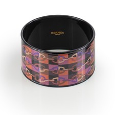 Auth. HERMES Bracelet Bangle Optique Chaine D Ancre PVD - Purple Wine  65-33 NEW