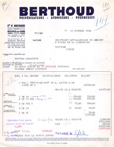 1956 berthoud belleville - ,