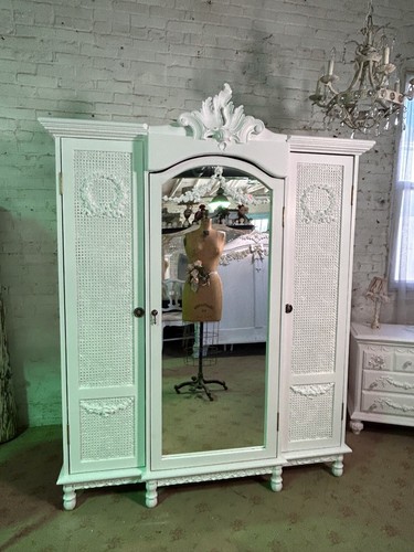 French armoire painted cottage - armoire,