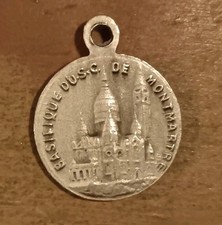 Ancient Religious Medal Basilica Sacred Heart Jesus Christ Montmartre Paris