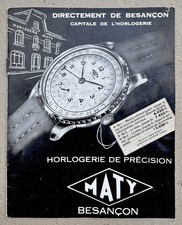 Catalogue ancien Maty Montre automatique et Chronomètre / Besançon