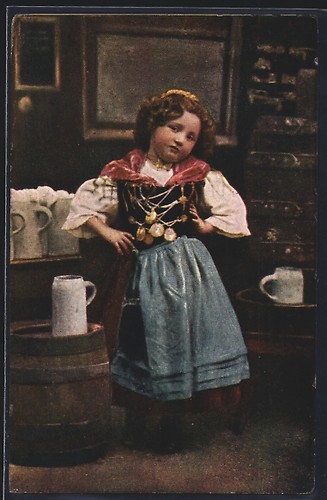 Petite serveuse auberge - serveuse, à