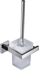 Porte Brosse Toilette Support Mural, Brosse WC Pour Toilette En INOX Et Verre, C
