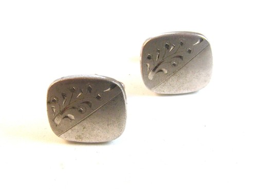 Vintage silver tone cufflinks - silver,
