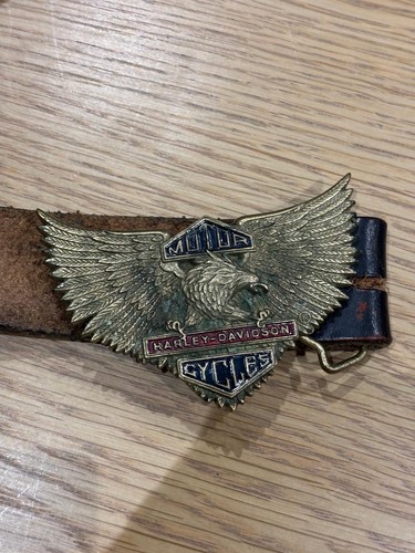 Ceinture cuir vintage harley - cuir,