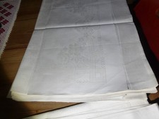 SERVICE DE TABLE ANCIEN NEUF CHOLET A OURLER LIN ET COTON 1950