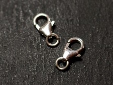 1pc - Fermoir Mousqueton Argent 925 massif 10x5mm - 8741140010352 