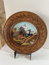 Assiette décorative bois