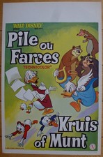 PILES OU FARCES Disney Années 60 Affiche Belge Originale 35x54 Movie Poster