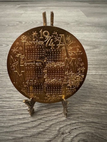 Médaille calendrier 1974 - calendrier, en