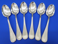 6 S8Y2 Leaves SORI YANAGI Martian Silverplated 18-8 Stainless Japan SOUP SPOONS