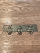 Hanger, antique brass tea towel holder 