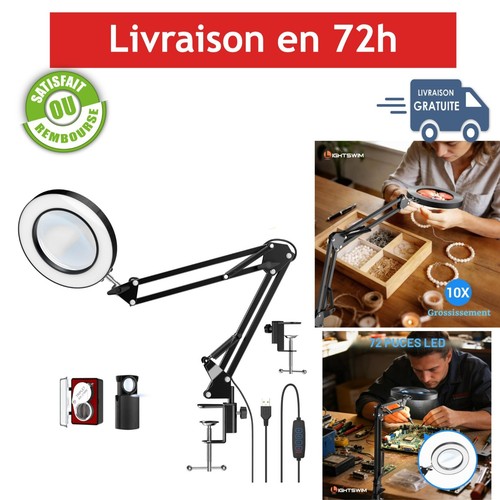 Loupe main led 10x avec - led,
