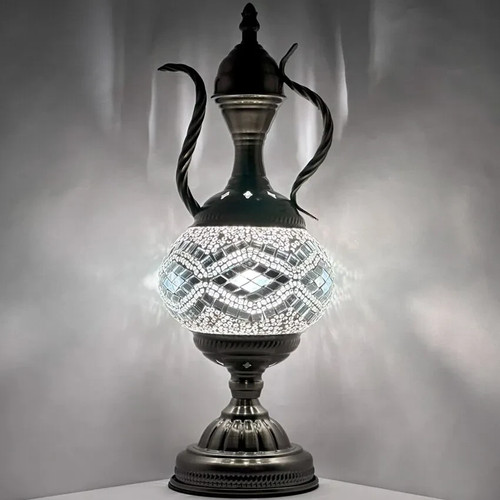 Lampe table verre style - verre,