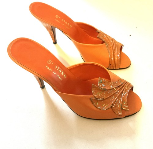 Sabot cuir orange - cuir,