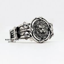 Bague Biker Lion Vintage En Argent Sterling 925 Pour Homme Cadeau D'anniversaire
