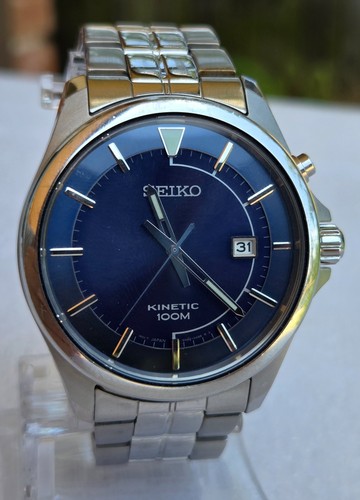 Seiko kinetic blue men watch - kinetic, men's