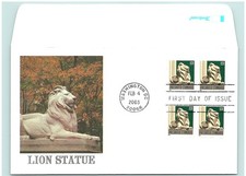 S05-4686, LION STATUE, NEW YORK CITY PUBLIC LIBRARY, FLEETWOOD FIRST DAY COVER