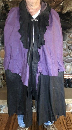 Ooak leather cloak cape wicca - leather,