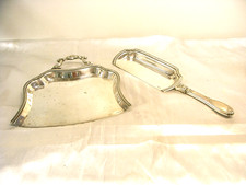 🇫🇷 RAMASSE MIETTE MÉTAL ARGENTÉ ORFÈVRE WISKEMANN PELLE BALAYETTE ART TABLE