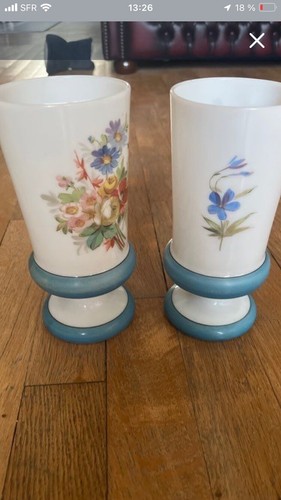 Paire deux vases opaline - de,