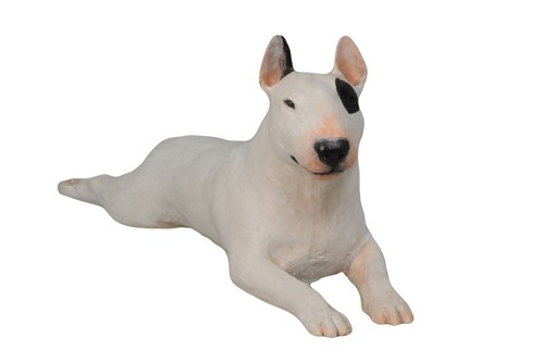 Bull terrier figurine peinte - terrier,