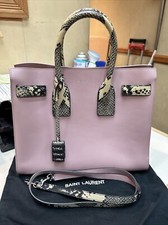 Yves Saint Laurent YSL Sac De Jour Small Pink Leather Python Embossed Bag
