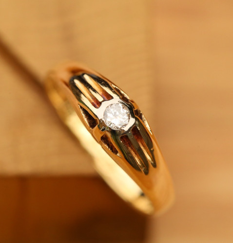 Bague solitaire diamant - bague, or