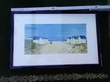 Aquarelle CABINE DE PLAGE Bord