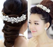 Tiara Diadème Fleurs Perles