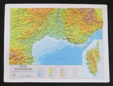 Carte en relief RÉGION MÉDITERRANÉENNE Corse Editeurop Robert Durand
