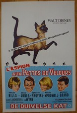 L'ESPION AUX PATTES DE VELOURS Walt Disney 1965 Affiche Belge Originale 37x56