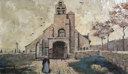 Tableau hst sortie eglise - tableau, d'