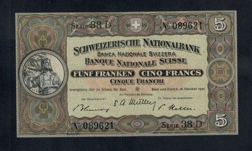Suisse francs 1947 - 1947, signe.