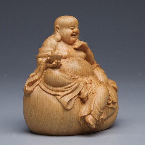 Statue bouddha bois - en,