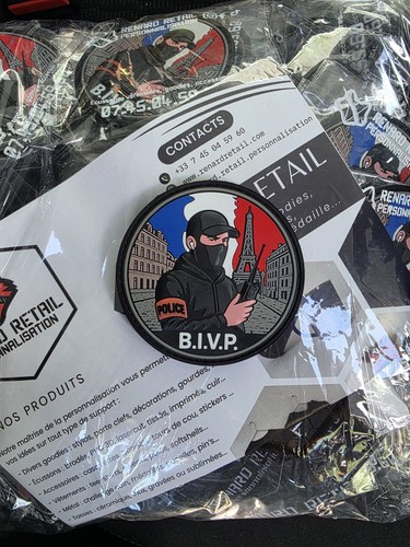 écusson patch police v - Écusson,
