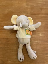 PFO / Doudou Peluche Éléphant Jaune Beige Les Loustics Moulin Roty 28 Cm