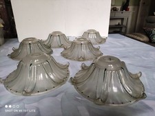 Lot de 6 magnifiques grandes appliques anciennes tulipes abat-jour en verre. TBE