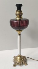 POIL LAMP GLASS COLOR AMETHYST FOOT BRONZE MARBLE WHITE ELECTRIFIED