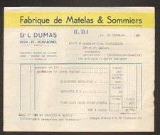 "RIOM-ES-MONTAGNES (15) FACTORY of mattresses & spoms "LOUIS DUMAS" in 1953