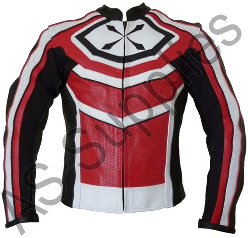 Blouson moto cuir perforé - cuir,