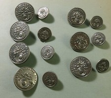 2 boutons liberté ordre public VOLTIGEURS 1830-1846, GARDE NATIONALE *17 & 25mm