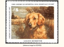 D2K American Sporting Dog Heritage 1983 $5 Stamp  (golden retriever)