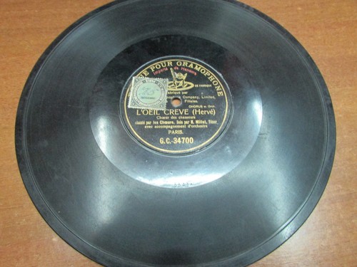 Disque gramophone l - gramophone, l'oeil